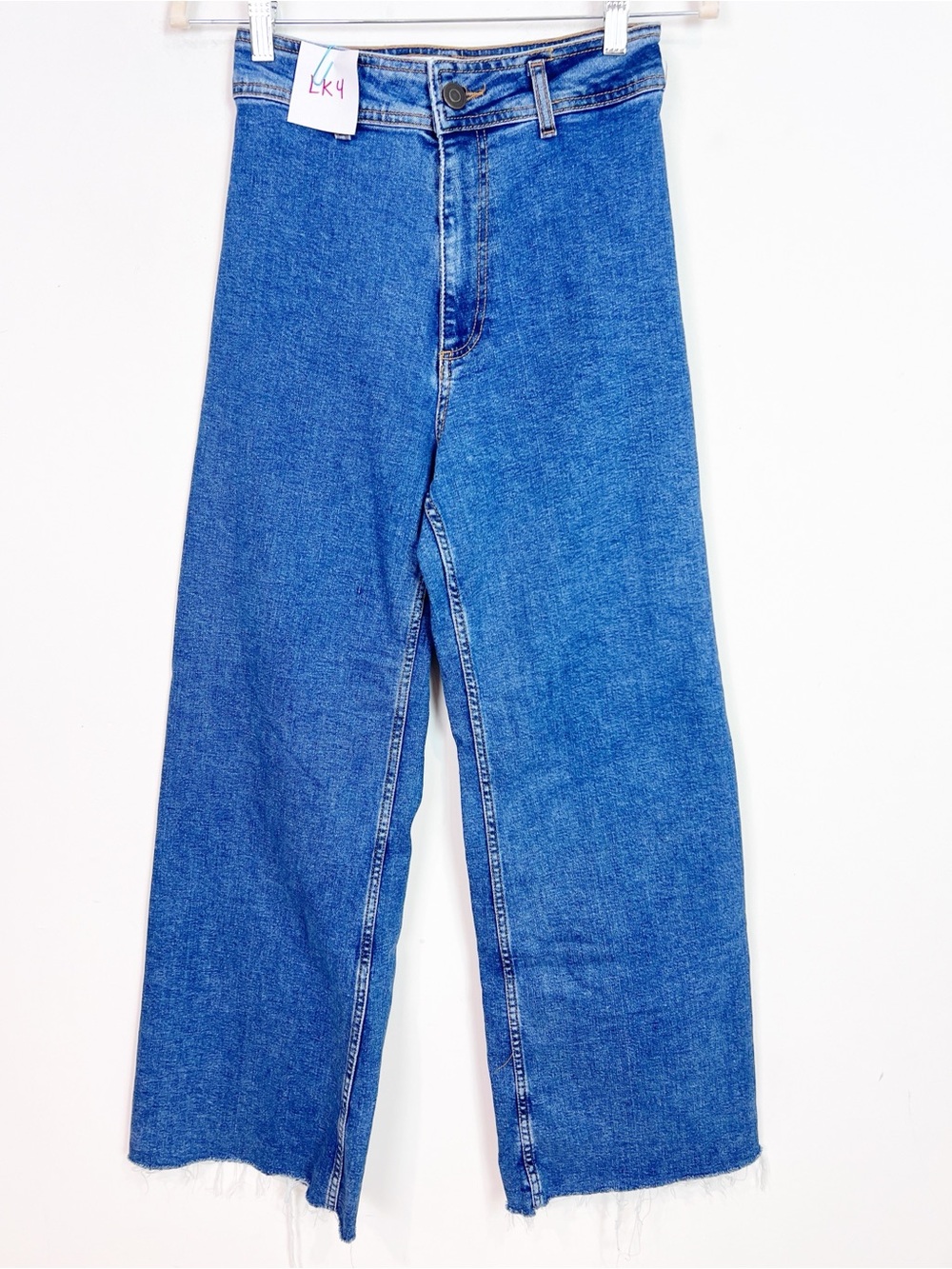 ZARA FLAT FRONT WIDE LEG JEANS ZIP FLY HIGH RISE WOMENS SZ 4